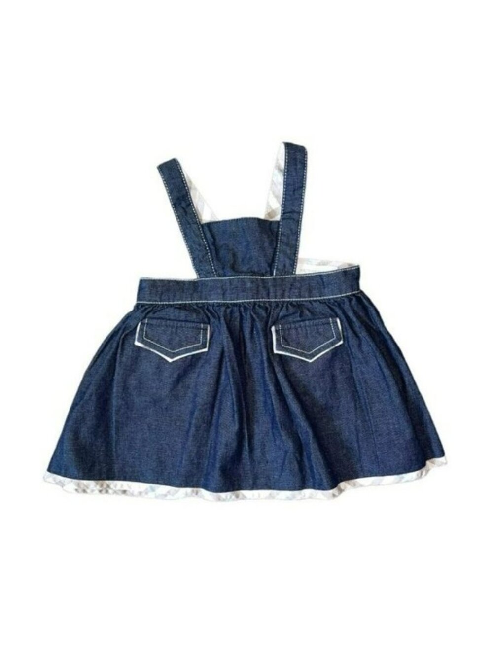 Genuine Burberry Denim Overall Baby Girl Dress 3 Months